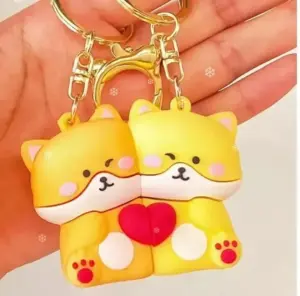 Magnetic Puppy Couple Keychain