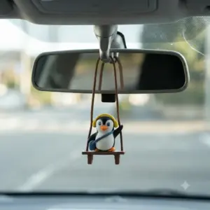 Penguin Wearing Headphones Car Hanging Pendant