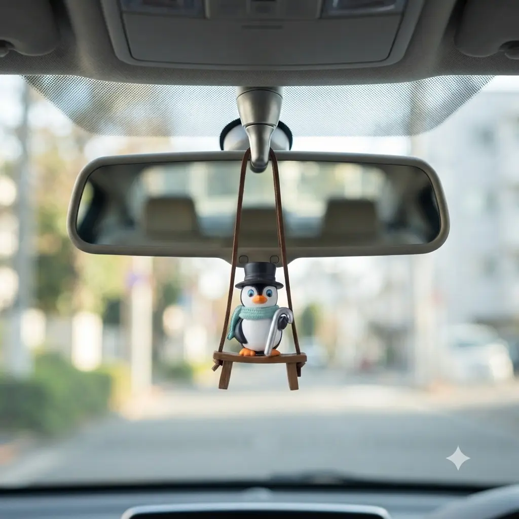 Penguin Wearing Wizard Hat Car Hanging Pendant