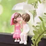Romantic Couple Under Umbrella Love Figurine
