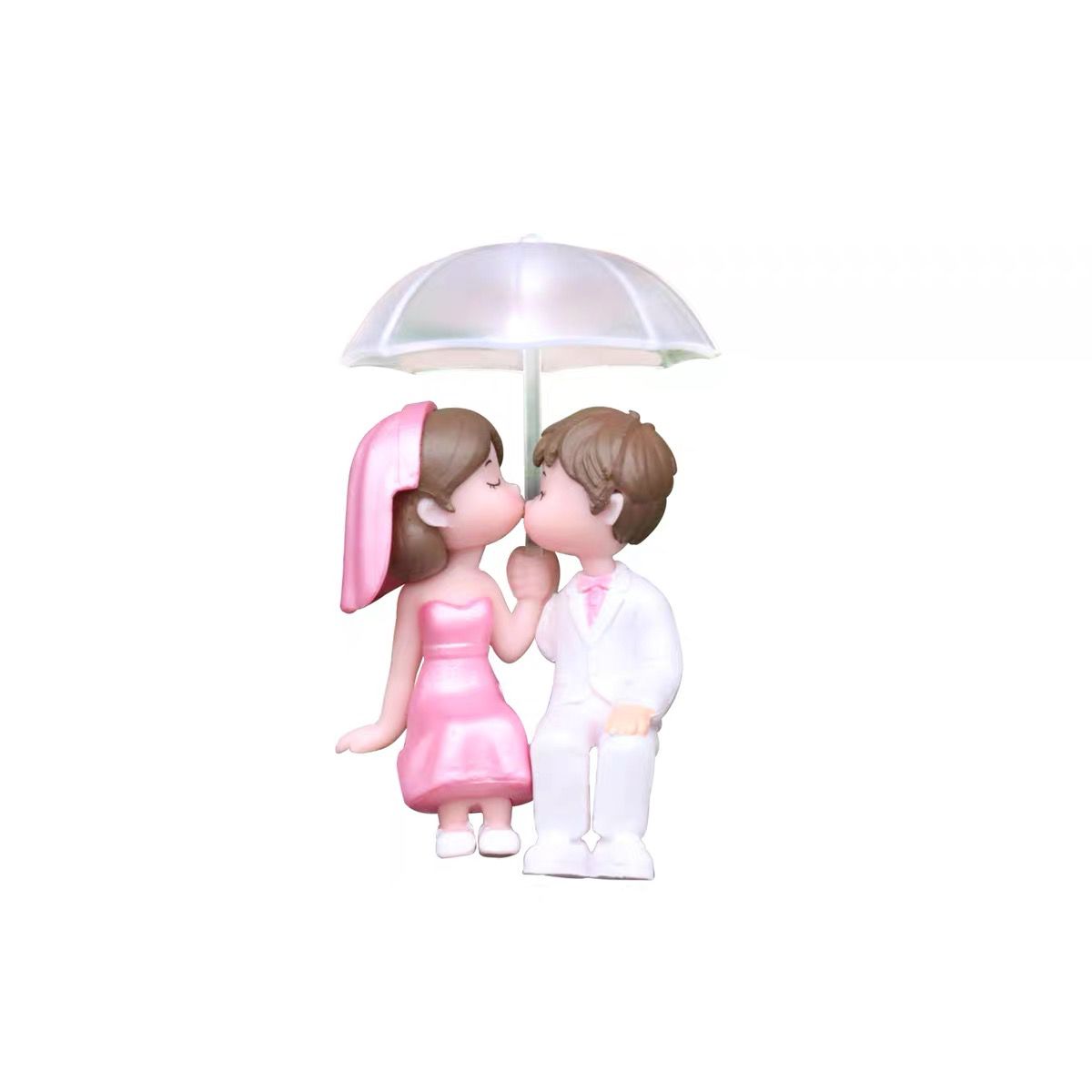 Romantic Couple Under Umbrella Love Figurine - Image 2