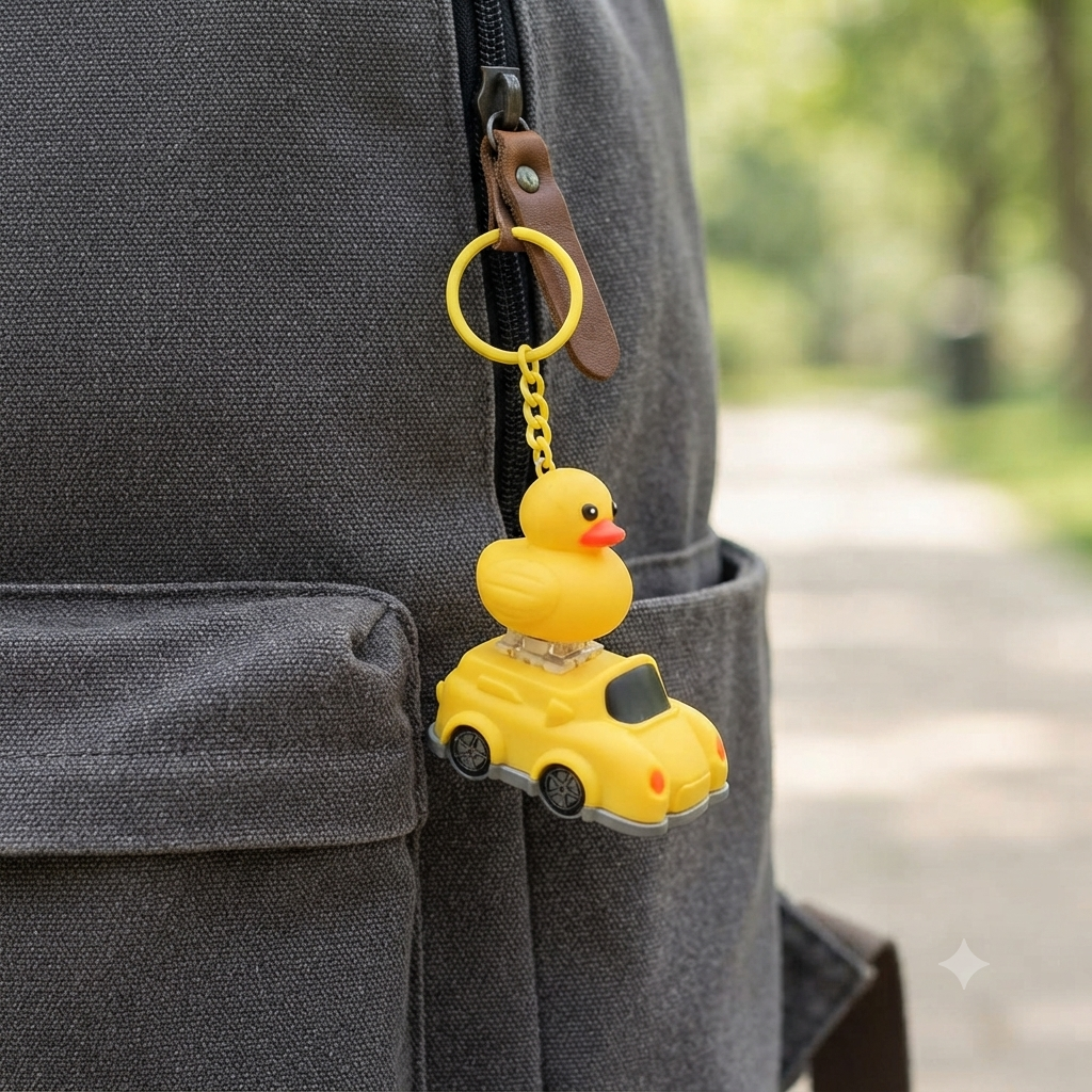 Squeaky Duck Car Keychain - Image 3