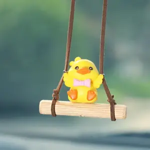 Waving Duck with Bow Car Hanging Pendant