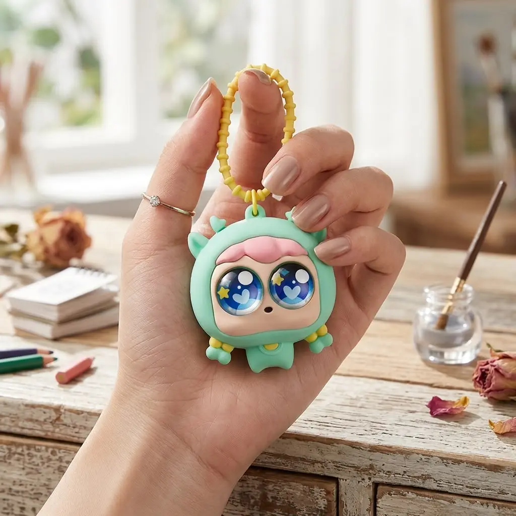 Minty Eye Popper Keychain