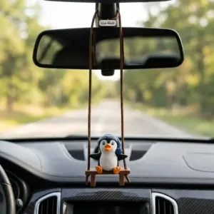 Penguin Car Mirror Hanger