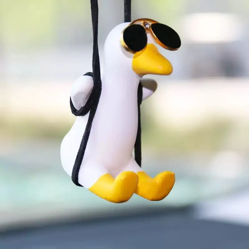 Swinging Duck with Sunglasses Car Pendant - Image 2