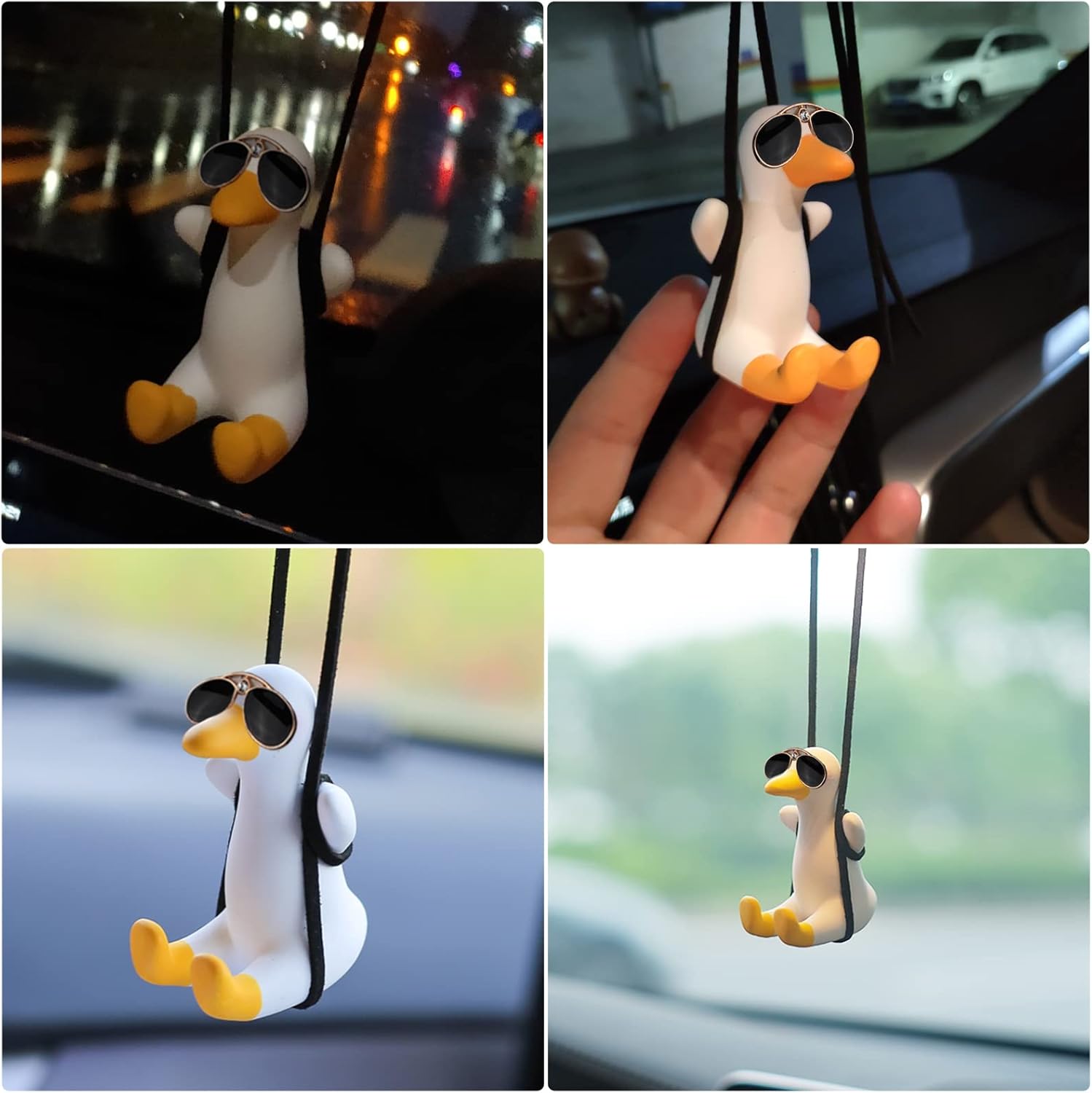 Swinging Duck with Sunglasses Car Pendant - Image 6