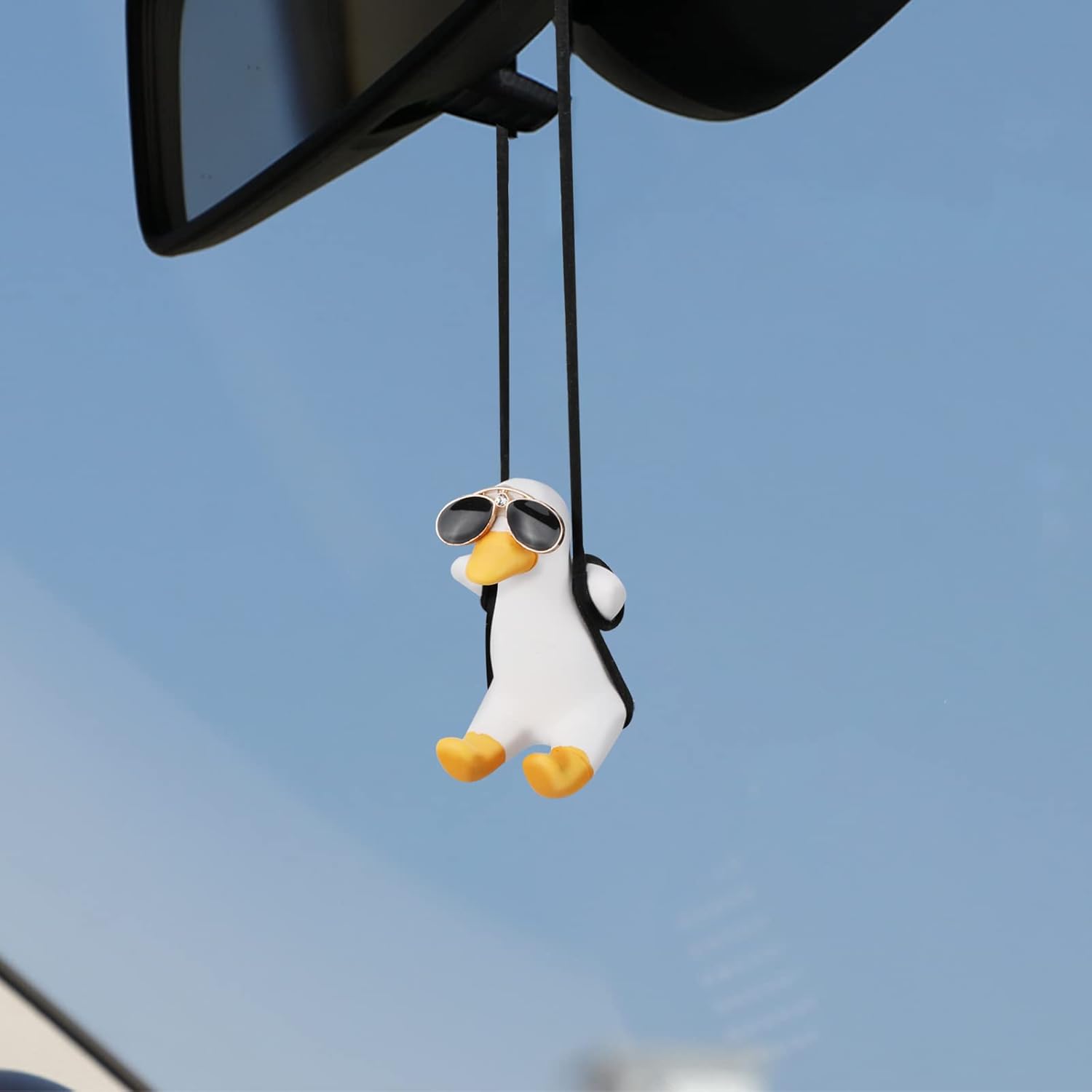 Swinging Duck with Sunglasses Car Pendant - Image 3